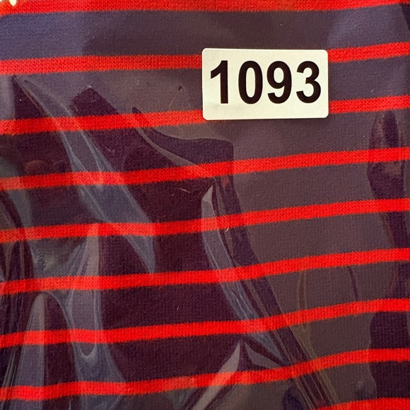 J. Crew Knit Dress Red Navy Blue Striped Cotton Blend 3/4 Sleeve Casual - Picture 8 of 9